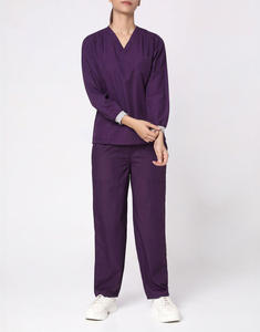 ชุดยูนิฟอร์มพยาบาลสำหรับผู้หญิง แบบขายส่ง สกรีนโลโก้ได้ตามต้องการ ชุดทำงานแบบยืดหยุ่น เสื้อและกางเกง สำหรับโรงพยาบาล คลินิกเสริมความงาม - Product Image 5