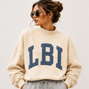 เสื้อสเวตเชิ้ตคอเต่าแบบมีฮู้ดพิมพ์ลายตัวอักษร LBI แบบสั่งทำ OEM ทรงหลวมสไตล์วินเทจสำหรับวัยรุ่น ชมรม วิทยาลัย  ใส่ในวันแข่งขัน - Product Image 3