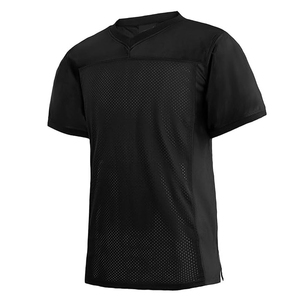 Maillot de football en tissu maille noir uni de qualité supérieure, doux et respirant, pour entraînement sportif – Nouvelle collection 2026 - Product Image 1