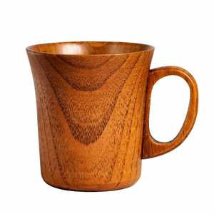 Taza de Café de Madera Natural Hecha a Mano, Taza de Té de Madera Maciza Curvada, Diseño Clásico Ecológico, Regalo Empresarial, Vajilla de Oficina - Product Image 4