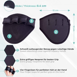 Protector de Palma de Neopreno 15x12.8cm, Protección Antideslizante para Entrenamiento de Fuerza, Soporte de Muñeca Unisex con Cierre de Gancho y Bucle - Product Image 5