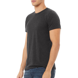 Camisetas de Hombre Transpirables de Secado Rápido con Logotipo Frontal, 100% Algodón, Color Gris Oscuro Jaspeado, OEM, Moda Verano Casual - Product Image 3