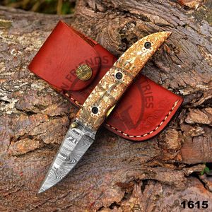 Cuchillo plegable de Damasco hecho a mano, edición nueva, cuchillo de caza para exteriores, el mejor cuchillo de supervivencia de bolsillo, OEM ODM, regalos para padrinos de boda - Product Image 2