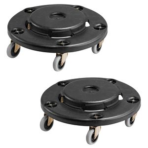 Set di 2 basi a rotelle per bidoni della spazzatura da 227 kg (500 libbre) con 4 ruote bloccabili, adatte per contenitori da 20/32/44/55 galloni, per carrelli manuali - Product Image 5