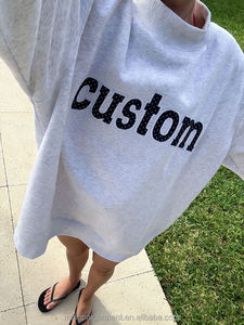 Sudadera Blanca Oversize de Cuello Alto para Mujer con Logotipo Personalizado en la Parte Delantera, Manga Regular, Tejido de Algodón, Estilo Otoñal - Product Image 2
