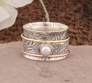 Bague élégante minimaliste en argent sterling 925 avec perle d'eau douce naturelle de luxe, cadeau d'anniversaire pour femme, personnalisable - Product Image 2