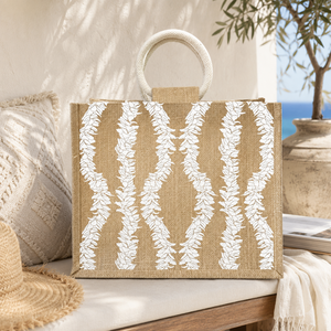 Bolsa de Playa de Yute Natural Laminada con Impresión Personalizada, 40x32x15.5cm, Asa Acolchada, Bolsa de Compras Reutilizable, Proveedor Mayorista OEM ODM - Product Image 6