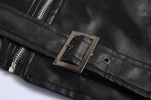 New Leather <b>Jacket</b> for Men Motorcycle Fashion Trend <b>Slim</b> <b>Fit</b> Custom Leather <b>Jacket</b> Oversized Stand Neck Pu Men's Leather <b>Jackets</b> - Product Image 4