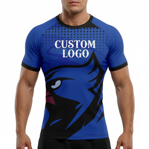 Maillots de compression pour la gym, manches longues, logo personnalisé, protection UV, Rashguard BJJ, Rashguard MMA sublimé, sous-vêtement thermique pour homme - Product Image 4