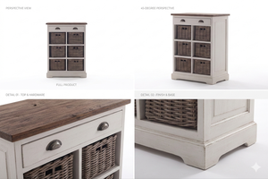 Cómoda de Madera Maciza Hecha a Mano, Ecológica y Duradera, Marca Moala Rio, con Acabado en Color para Almacenamiento Multifuncional - Product Image 6