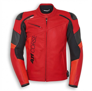 Unisex Rucati Cowhide Leather Waterproof Printed <b>Racing</b> <b>Jacket</b>/Chaqueta MotoCP Style CE Level 2 Armor Motorcycle Track Riding - Product Image 1