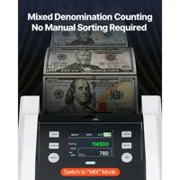 Machine de comptage de billets avec capacité de détection de contrefaçon UV/MG/IR/DD/DBL/HLF/CHN, écran TFT, capacité de 1200 billets/minute, haute valeur ajoutée
