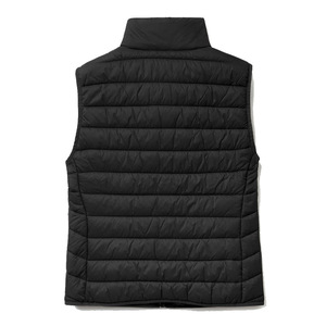 Unisex <b>Black</b> Stand Collar Puffer <b>Vest</b> Windproof Winter Outerwear Formal Style Zipper Closure Solid Color Breathable Quick Dry - Product Image 2