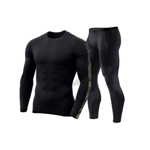 Wholesale Customized 2 Pcs Men's Breathable Workout Compression Suits / Sportswear Compression Sets (Spandex/Nylon) - Product Image 1