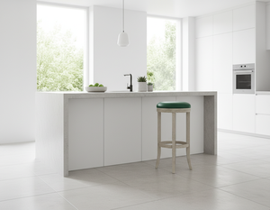 เก้าอี้บาร์ทรงกลมแบบร่วมสมัย โครงสร้างแข็งแรง เก้าอี้บาร์ไม้ทรงกลม ฐานกลมทันสมัย เก้าอี้เคาน์เตอร์ไม้ยางพารา ดีไซน์คลาสสิก - Product Image 6