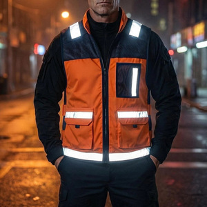 Uniforme de sécurité personnalisé, haute visibilité, réfléchissant, unisexe, toutes saisons, gilet 100% polyester avec plusieurs poches - Product Image 6