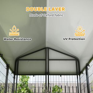 Recinto per Cani da Esterno Resistente 6FT X 4FT X 6FT in Rete Saldata con Chiusura Antifuga, Cuccia per Cani con Tetto, Trasportino per Animali - Product Image 5