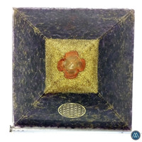 Pyramide d'Orgone en Agate Améthyste Faite à la Main de Qualité Supérieure 20cm, Écologique, pour Guérison par les Cristaux, Méditation et Décoration Intérieure (Vente en Gros)