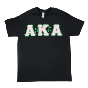 เสื้อยืดคอกลมสีดำลายใบไอวี่สีเขียวและชมพู แบรนด์ AKA Ivy Tee เสื้อผ้าลำลองสำหรับผู้หญิง สวมใส่ได้ทุกวัน - Product Image 1