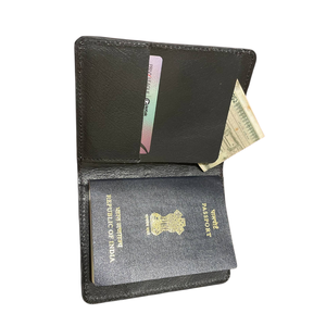 Porta Pasaportes de Cuero Vacuno Genuino de Lujo, Cartera de Viaje RFID, Funda de Pasaporte de Cuero Hairon Hecha a Mano, Personalizada OEM - Product Image 2