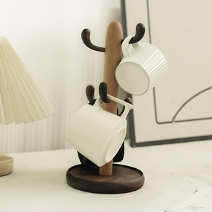 Soporte para Tazas con Forma de Árbol de Bambú Natural, Portavasos Giratorio de Madera para Tazas y Vasos, Ahorro de Espacio, Decoración para Mesa de Cocina, Regalo - Product Image 2