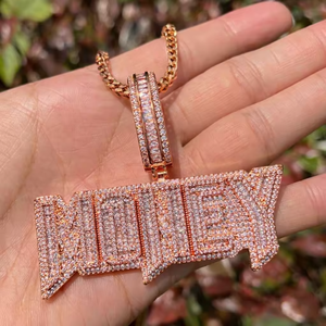 Customize Letter Pendant Moissanite Baguette Cut 925 Silver Hip Hop Men's Charms Iced Out Everyday Wear Pendant Two Tone Pendant - Product Image 4