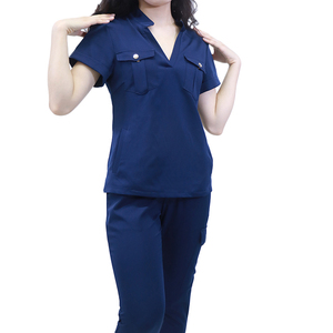 Wholesale Customized Color Rayon Silk Nurse <b>Scrubs</b> Unisex Printed Jogger Set Canvas Uniforms Hospital Use Needle Detection Mode - Product Image 3