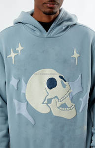 Sudadera con capucha de algodón personalizada 3D puff estampado poliéster en blanco hombres sudaderas con capucha de invierno espuma impresión logo unisex Sudadera con capucha - Product Image 3