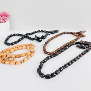 Rosario hecho a mano Collar Cuentas de madera Cruz católica regalo religioso pandemia oración cuentas Misbah 12mm cuentas madera ébano de gama alta - Product Image 1