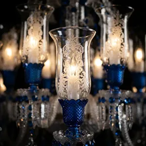 Lustre en cristal importé, 24 lumières, luxe, cristal bleu, luminaire de plafond pour salon, salle à manger, hôtel, décoration de mariage, premium - Product Image 2