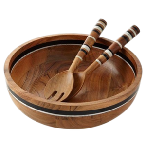 Juego de 3 cuencos de madera de mango de nuevo diseño para decoración del hogar, para decoración de interiores, para organizar la cocina, para la mesa de comedor. - Product Image 6