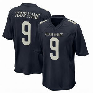 Camiseta de Fútbol Americano Personalizada Azul Noche, Sublimada, Manga Corta, Transpirable, 100% Poliéster, Talla Grande, Secado Rápido - Product Image 1