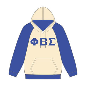 Sudadera con Capucha de Manga Raglán Azul Neutro de la Fraternidad Griega Phi Beta Sigma, Ropa Personalizada Divine Nine HBCU Life - Product Image 2