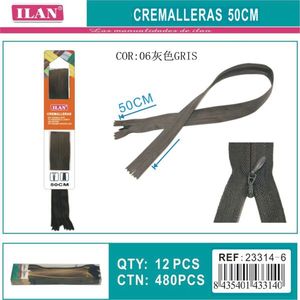 Cerniera invisibile Ilan 50 cm colore grigio per abbigliamento e borse - Product Image 3