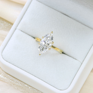 Anillo de Diamante Cultivado en Laboratorio con Corte Marquesa, Color E, Plata de Ley 925, Chapado en Oro, Certificado IGI, Joyería Clásica de Compromiso para Mujer - Product Image 2