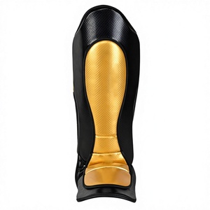Protège-tibias de boxe unisexe en cuir PU écologique avec doublure en polyester, design taille haute, épaisseur 1 cm, résistants à l'usure et protecteurs - Product Image 1