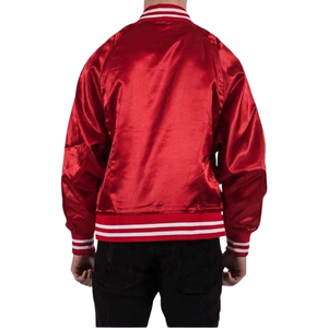 Chaqueta de Béisbol Satinada de Alta Calidad para Hombre, Estilo Universitario, Color Sólido, Tallas Grandes, Chaqueta Varsity Satinada - Product Image 2