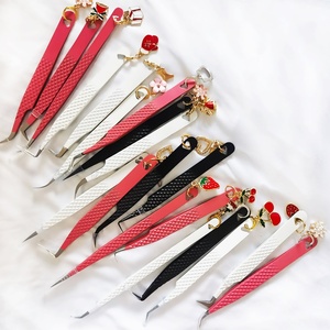 แหนบต่อขนตา/แหนบพร้อมด้ามจับดาวสแตนเลสญี่ปุ่นปรับแต่งโลโก้ทองคุณภาพสูงยอมรับแหลม - Product Image 6