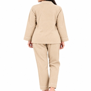 Combinaison de nuit personnalisée pour femmes, avec chemise boutonnée sur le devant et pantalon assorti, design à manches longues, ensemble de vêtements de nuit - Product Image 2