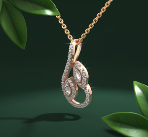 Collar con Colgante de Pera en Diseño de Racimo Elegante en Oro Amarillo de 14K para Mujer, con Diamantes Cultivados en Laboratorio, Certificado IGI, Joyería Fina - Product Image 1
