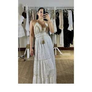 Vestido Maxi Kyra de Alta Calidad para Mujer, Estampado Floral a Mano, Estilo Bohemio, Algodón, Atuendo de Verano, Mangas Abullonadas - Product Image 4