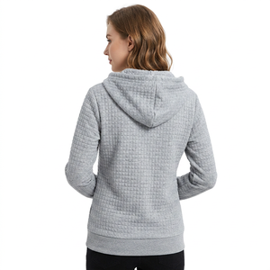 <b>Men's</b> <b>Grey</b> Waffle Knit Hooded <b>Sweatshirt</b> Slim Fit Casual Long Sleeve Autumn Wear - Product Image 3