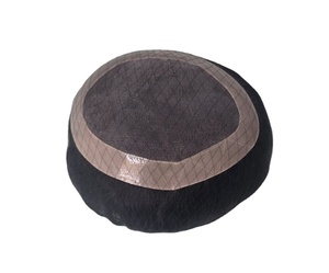 Human Hair Mono Base Toupee Bonnet <b>Wig</b> for <b>Men</b> with Bangladesh Hair Patches and Taz Hair - Product Image 5