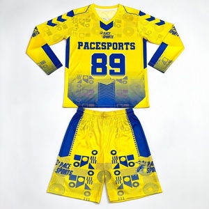 ชุดฟุตบอลแขนยาว PaceSports รุ่นผู้เล่น สีน้ำเงิน-เหลือง หมายเลข 89 - Product Image 3