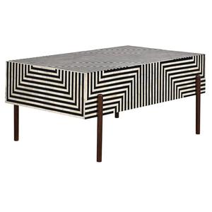Mesa con Incrustaciones de Hueso de ILAHI, Diseño Moderno con Detalles de Ágata, Almacenamiento Portátil, Muebles para el Hogar - Product Image 5