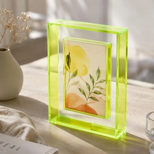 Cadre photo rectangulaire en acrylique transparent 4 couleurs, impression UV, incassable, étanche, sur pied, horizontal, pour table, moderne - Product Image 1