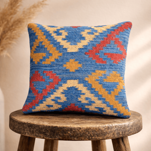 Handloomed Kilim Cushion Rustic Home Decor 18x18 Nomadic Patterns Traditional Kilim Sofa <b>Pillow</b> Covers with Zipper - Product Image 6