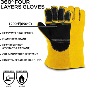 Guantes de Soldadura de Alta Calidad, Nuevo Diseño 2026, Cómodos, de Color Sólido, para Hombre y Mujer, de Cuero, Duraderos - Product Image 6