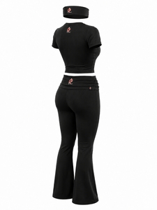 Conjunto deportivo para mujer que incluye top, leggings y diadema hechos con tela flexible para gimnasio, yoga, correr y atuendos casuales. - Product Image 2