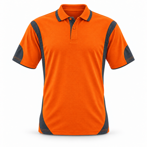 Polo Casual Personalizado para Hombre, de Algodón, con Paneles Laterales Curvos de Dos Tonos, Manga Corta, Estilo Urbano, Acabado Suave, para Fin de Semana - Product Image 1